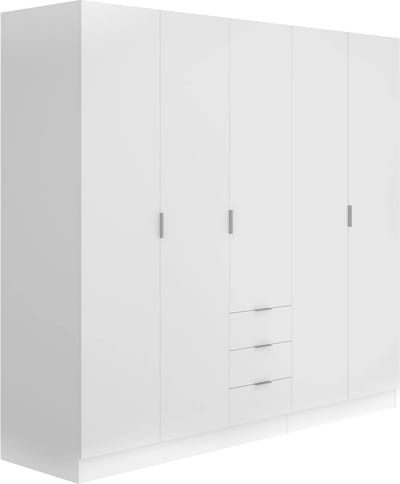Vente-unique Kast met 5 deuren en 3 lades - L202 cm - Wit - LISTOWEL
