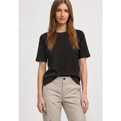 Shirt met ronde hals en structuur