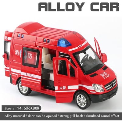 1:32 Simulatie Ambulance Model Legering Pull Back Geluid En Licht Die-Cast Auto Speelgoed Politie Speciale Auto Kinder Speelgoed Cadeau