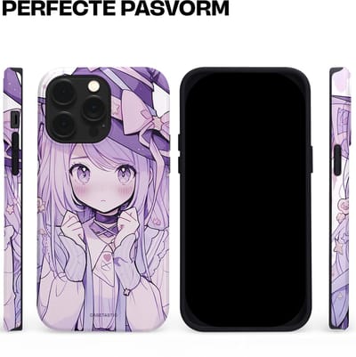 Casetastic hoesje geschikt voor Apple iPhone 14 Pro Max - MagSafe - Dubbellaagse bescherming - Strik en Staren - Fashion Case - Lila Lichtgrijs Wit Lichtroze