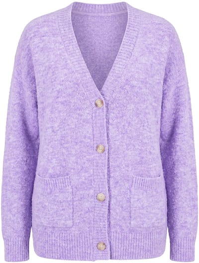 Ulla Popken - Dames - Vest gedeeltelijk van wol kort lange mouwen - Purper - Maat 42+