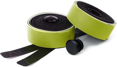 ACID Bar Tape CC 3.5 - Stuurlint - Polyurethaan - Plakstrook - Kunststof stuurdoppen - 2000 x 30 x 3.5 mm - Geel/Zwart