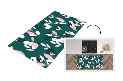 Keukenloper - Loper keuken - Aardbeien - Patronen - Konijnen - 120x60 cm - Keukenloper vinyl