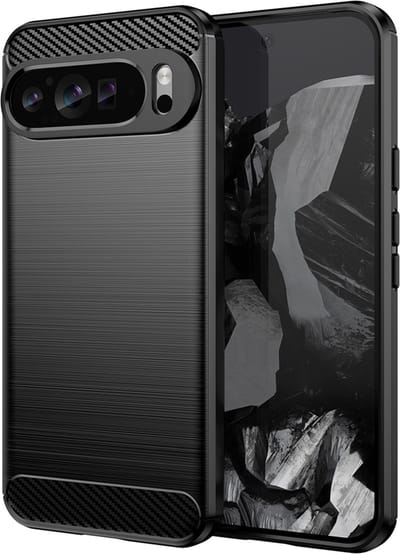 Hoesje geschikt voor Google Pixel 9 Pro XL - Techsuit Carbon Silicone Back Cover - Zwart