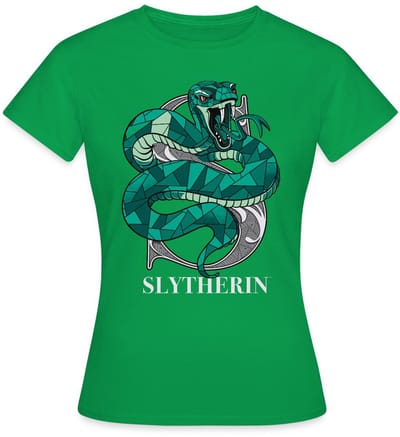 Harry Potter Slytherin Coat of Arms Monochrome T-Shirt Dames