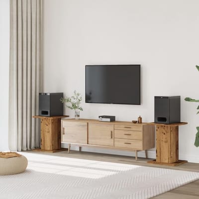 Luidsprekerstandaard Hout - Speaker Voet - Muziek Luisteren - Zand Vuldbaar - 30 x 30 x 60 cm - Oud Hout