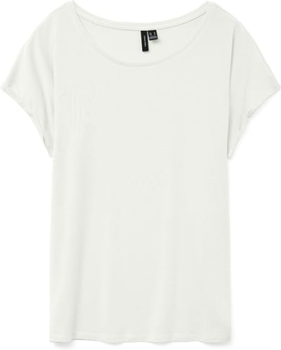 Vero Moda T-shirt Vmava Plain Ss Top Gajrs Noos 10284468 Snow White Dames Maat - XS