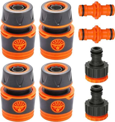 Slangverbinder 1/2 inch voor tuinslang, slangkoppeling, slangaansluiting en dubbele stekker voor tuin en auto wassen