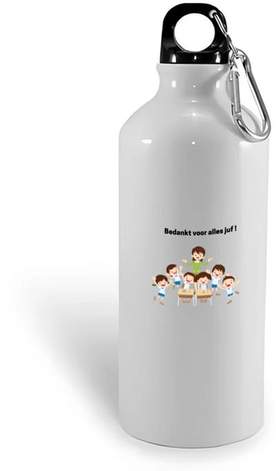 Hacebo® - bedankt voor alles juf! waterfles - Juf - leraressen - verjaardag - cadeautje voor juf - juf artikelen - kado - geschenk - gift - verjaardagscadeau - juffendag - water fles - 400ML
