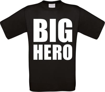 Big Hero grote maten t-shirt zwart heren XXXXL