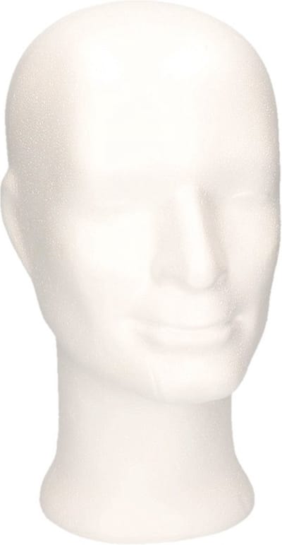 Piepschuim hoofd/kop - wit - 33 cm - man/jongen - Hobby/DIY materiaal - Pashoofd/paspop hoofd