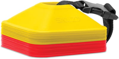 SKLZ Mini Cones - Pionnen voor Training - 20 Stuks - 10 Geel / 10 Rood - Inclusief Riempje - Vierkant
