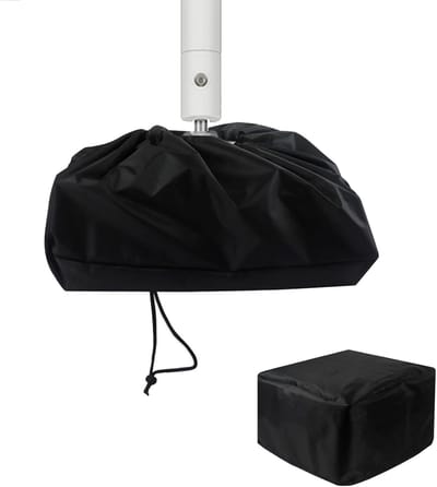 Zwarte trekkoord stofdichte plafondprojector beschermhoes afmetingen 35x35x22 cm, waterafstotend overtrek voor aan het plafond gemonteerde projectoren tegen stof en vuil
