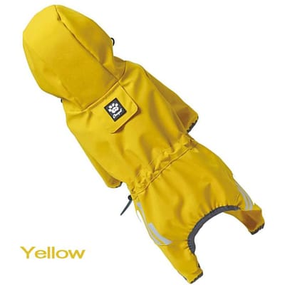 Imperméable pour chien avec capuche Vêtements Réfléchissant Imperméable Combinaison Veste Mode Extérieur Respirant Vêtements Pour Chiens Petits Moyens (YELLOW,S) jaune