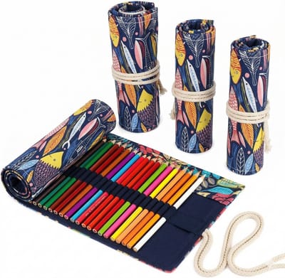 BOTC Pennen Etui- Roletui voor potloden en pennen - Premium Canvas Pennen Etui - Voor 72 Potloden