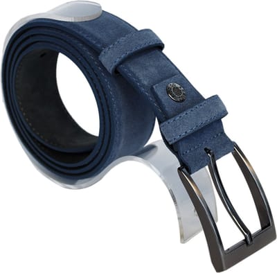 Riem Heren - Riem Dames - 3.5 cm - Lichtblauw Suede - Totale Riem Lengte 110 cm (Taillemaat tot 90 cm)
