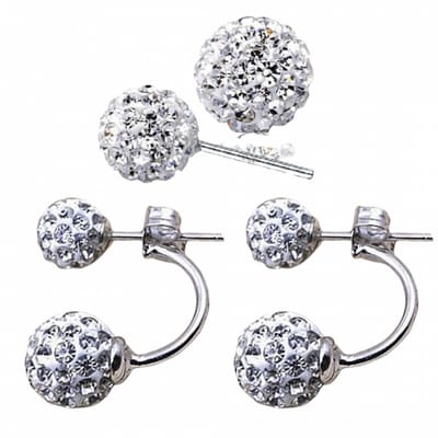 2 paar oorbellen - samballa - strass - zilverkeur- Charme Bijoux