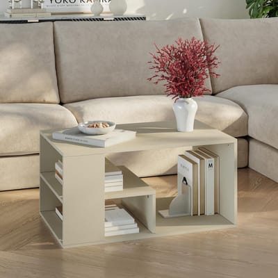 Salontafel - Koffietafel bijzettafel - Woonkamer inrichten - Extra opbergruimte - 80x50x40 cm - Havermout