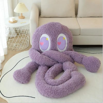 Gigantische Knuffelige Extra Zachte Octopus Knuffel Levensgetrouwe Zeedier Octopussen Pluche Speelgoed Verjaardagscadeaus Voor Kerst 120cm paars