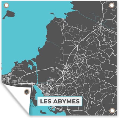 Tuin poster Les Abymes - Frankrijk - Plattegrond - Stadskaart - Kaart - 200x200 cm - Tuindoek