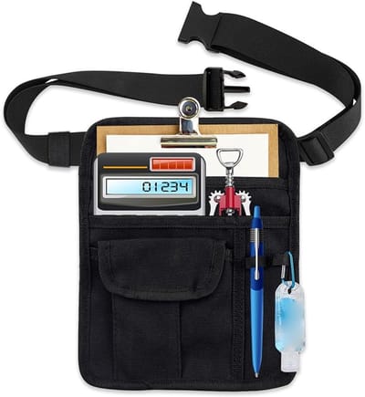Praktische Schorttas voor Bediening, Verstelbare Heupriem met Penhouders, Ideaal voor Restaurants en Bars, Zwart, 10×8 Inch