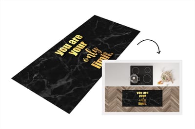 Keukenloper - Loper keuken - Quotes - Motivatie - Goud - Marmer - 120x50 cm - Keukenloper vinyl
