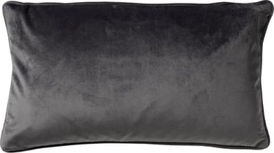 Dutch Decor FINN - Kussenhoes 30x50 cm - velvet - lendekussen - Charcoal Gray - antraciet - met rits - zonder binnenkussen