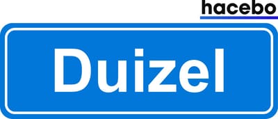 Hacebo - Plaatsnaam Sticker - 29x10 CM - Duizel sticker - Verkeersborden sticker - grappige cadeaus - Duizel