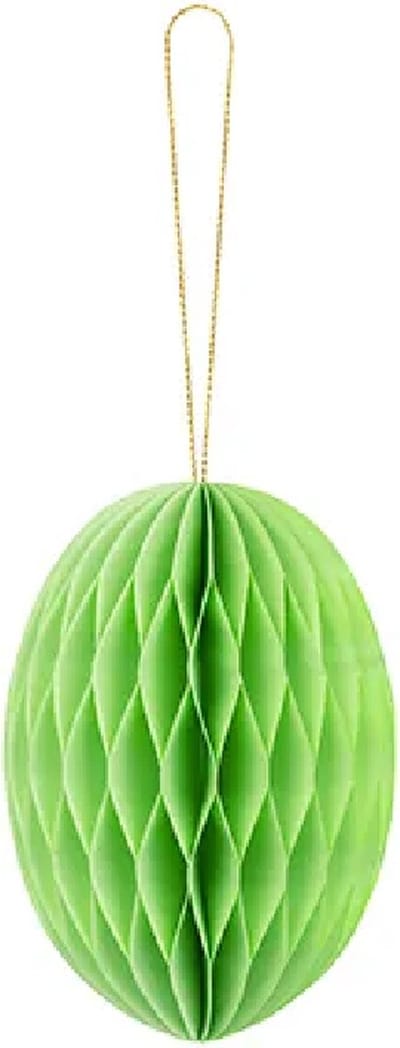 PartyDeco - Honeycomb paasei groen (12 cm)