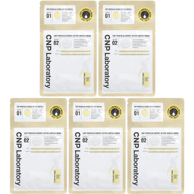 Laboratoire CNP, Coffret 2 étapes ampoules actives à la propolis et masque beauté, 5 coffrets beige