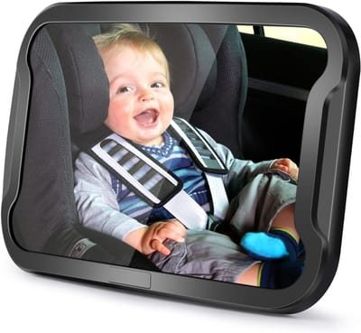 SNJY® Autospiegel Baby - Baby Spiegel Auto - Achteruitkijkspiegel - 360° Rotatie - 25x17 cm - Zwart