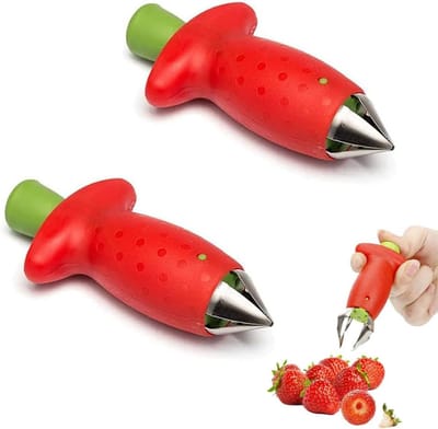 Aardbeien Ontkropper - Tomaten Steler - Keuken Werk - Roestvrij Staal - 2 Stuks