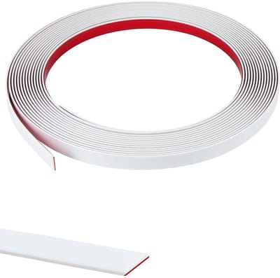 zelfklevende decoratieve rand, 6M x 1CM PVC wandrandafwerking, witte zelfklevende behangrandbeschermingsstrips voor spiegellijsten, ramen, muren, vloeren en tegelranden