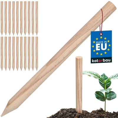 KOTARBAU® 20 st Plantenstok, Plantenstokken, Beukenhout, 40 cm, Natuurlijk, Tomatenstokken, Plantensteun, Houten Paaltjes, Plantenstaven Houten Stok, Plantensteunen