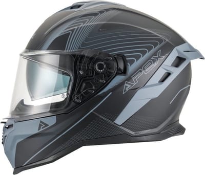 APEX FI200 Madrid Zwart Grijs Integraalhelm - Maat M - Helm Motorhelm