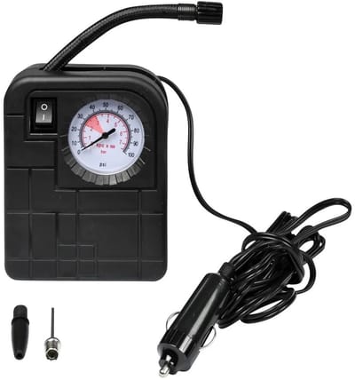 Benson Compacte 12V compressor - 100 PSI - Inclusief adapters - Geschikt voor banden en sportartikelen