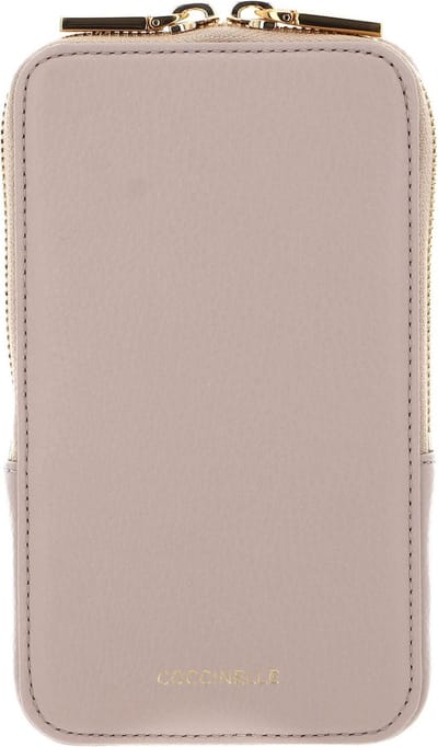 COCCINELLE Leren Telefoontasje Flor Hi-Tech Phone Bag Rosette Beige