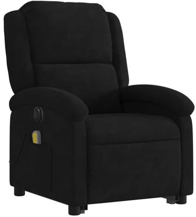 Massagestoel - Relaxfauteuil - Zetel - Sta op stoel elektrisch - Stof - 1 persoons - Met armleuning - Zeer comfortabel - Elektrisch - Zwart