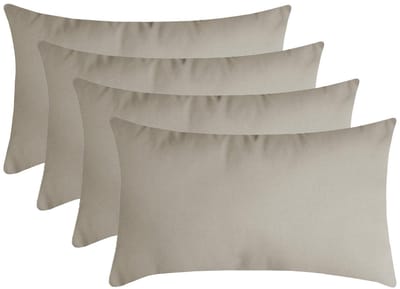 Stof Textile sierkussen Nelson - 4x - beige - 30 x 50 cm - bank kussens - zitkussens - binnen/buiten - polyester