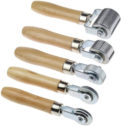 Lord of the Tools 5 stuks metalen auto-geluidsisolatie rolwiel installatie gereedschap geluidsdichte accessoires met houten handvat voor breedte 4 mm, 6 mm, 12 mm, 20 mm, 40 mm