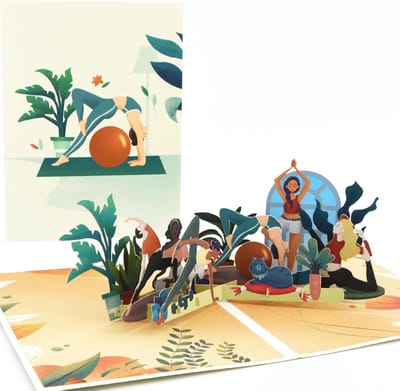 Luxe 3D Pop-up Yoga Kaart - Verjaardag & Speciale Gelegenheden