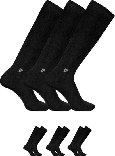 Pierre Cardin Thermo Kniekousen - 3 Paar - Heren Kniesokken - Knie Sokken - Naadloos - Zwart - Maat 40-46