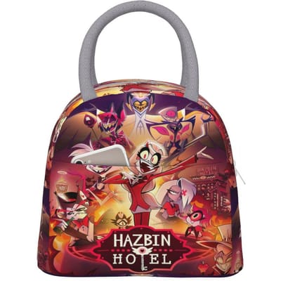 Hazbins Hotels Alastor Vox 2 Geïsoleerde Lunchtas Voedselcontainer Draagbare Thermische Koeler Lunchbox Voor School Kantoor One Size