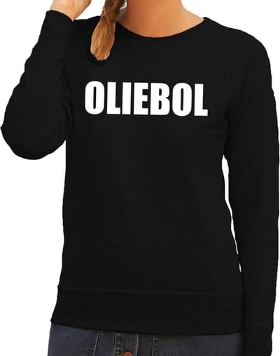 Foute oud en nieuw trui / sweater - oliebol - zwart voor dames XS
