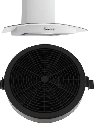 Dailygoods- Koolstoffilter Actieve Kool - 2x Afzuigkapfilter - 113mm Diameter - Zwart - Geurverwijdering - Verbeterde Luchtcirculatie