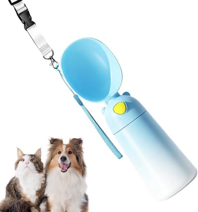 VHV - Honden Drinkfles - 600 ml RVS Waterdispenser - Lekbestendig - Voor Wandelen