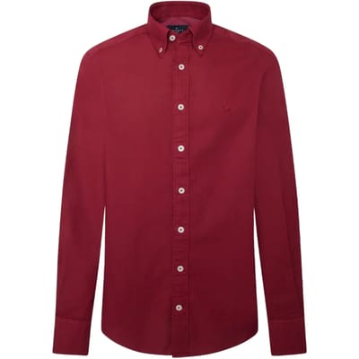 Hackett Dyed Oxford Overhemd Met Lange Mouwen Rood 2XL Man