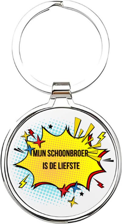 Akyol - mijn schoonbroer is de liefste Sleutelhanger - Broer - de leukste schoonbroer - schoonbroer sleutelhanger - grote broer sleutelhanger - sleutelhanger broer - familie sleutelhanger - cadeautje - broer cadeau - boy - 4 x 7,5 CM