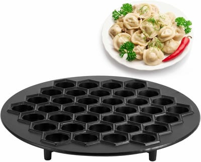 Famanu – Aluminium dumpling en ravioli bakvorm met 37 gaten voor gelijkmatige dumplings