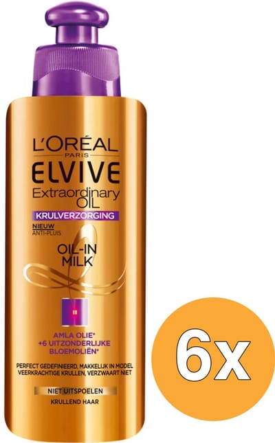 6x L'Oréal Paris Elvive Leave In Milk Extraordinary Oil Krulverzorging (200 ml)